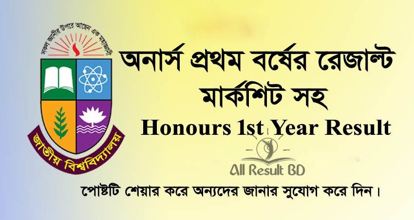 অনার্স ১ম বর্ষের রেজাল্ট ২০২৪ NU Result 1st Year