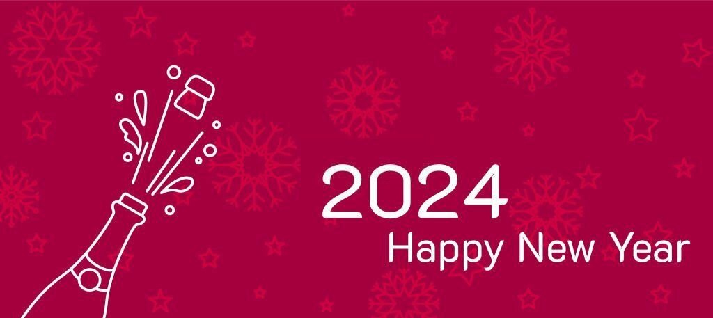 2024 Happy New Year Vector