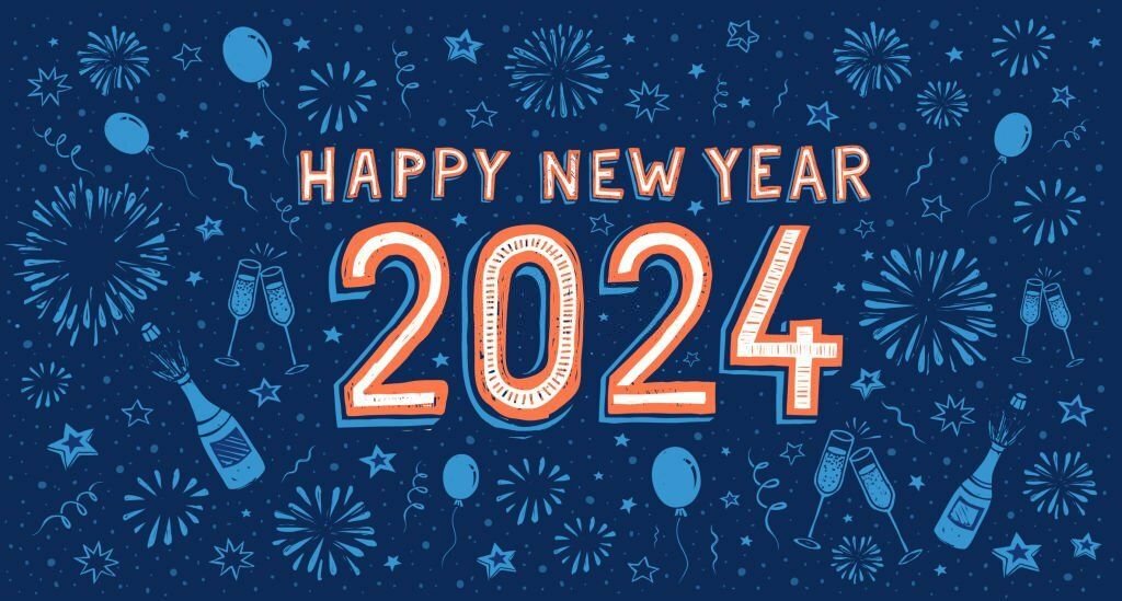 2024 new year hand drawn card